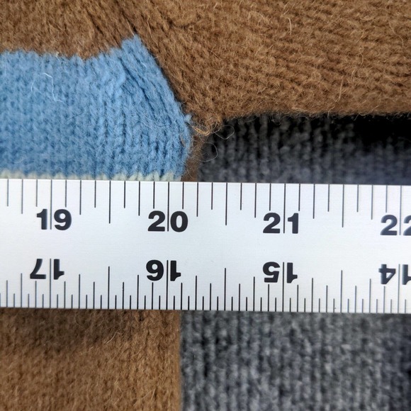 Timberland Men's 1/4 Zip Pullover Knit Sweater Brown XL Chest Stripe Lambswool - Picture 13 of 13